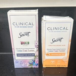 Secret Clinical Invisible Solid Deodorant - Wicked 2.6 Oz & Mandarin Fizz 1.6 Oz